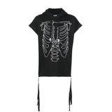RIBBED SLEEVELESS HOODIE BLACK